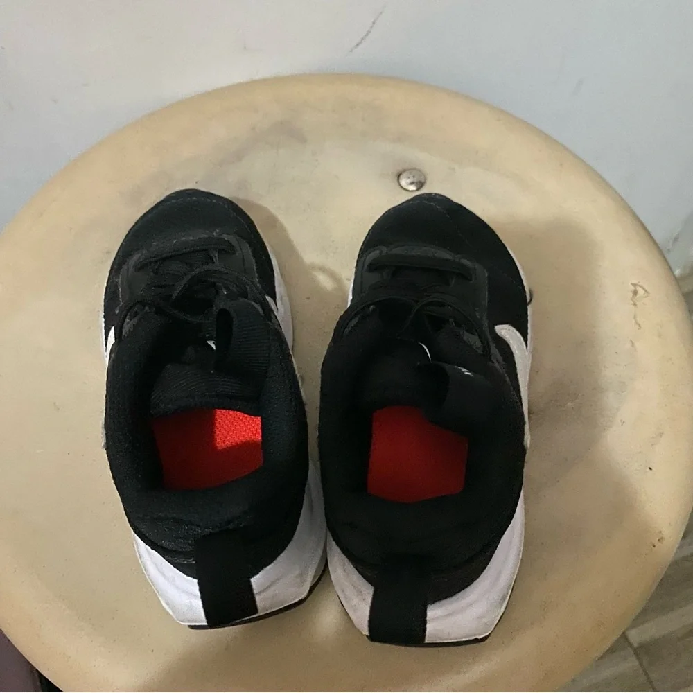 Nike Kids Black Sneakers with White Swoosh